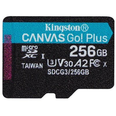 Kingston 256GB SD micro Canvas Go! Plus (SDXC Class 10 UHS-I U3) (SDCG3/256GBSP) memória kártya