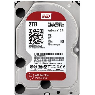 Western Digital 3,5" 2000GB belső SATAIII 7200RPM 64MB RED PRO WD2002FFSX winchester 5 év