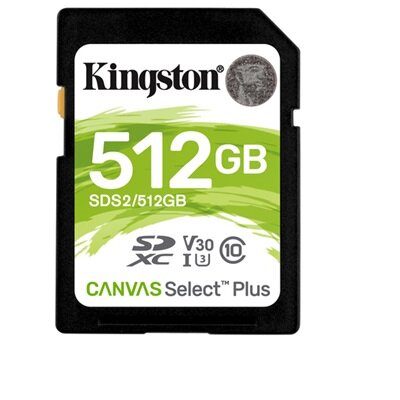 Kingston 512GB SD Canvas Select Plus (SDXC Class 10 UHS-I U3) (SDS2/512GB) memória kártya