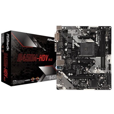 ASRock B450M-HDV R4.0 AMD B450 SocketAM4 mATX alaplap
