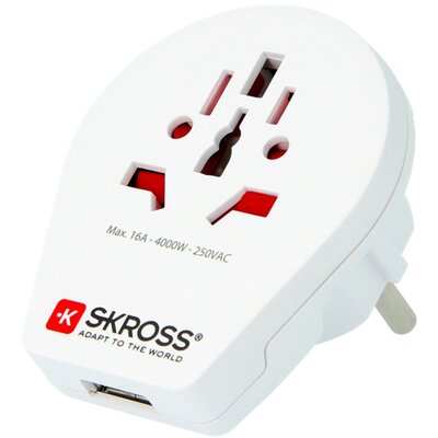 Skross SKR-WORLDTOEUUSB (World To EU) földelt USB csatlakozó