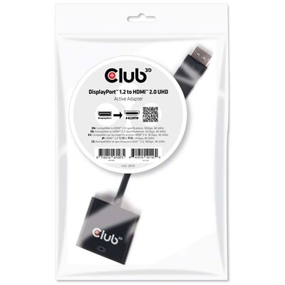 CLUB3D Displayport 1.2 - HDMI 2.0 UHD active adapter
