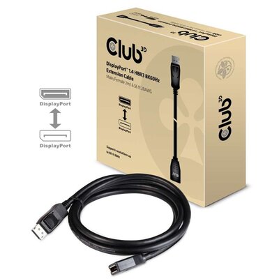 CLUB3D DisplayPort 1.4 - DisplayPort 1.4 HBR3 8K60Hz 2m extension kábel