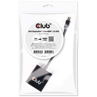 CLUB3D Mini Displayport 1.2 - HDMI 2.0 UHD active adapter
