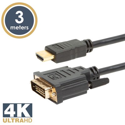 Delight 3m 4K HDMI - DVI-D kábel