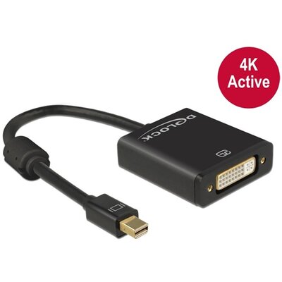 Delock 62603 mini Displayport 1.2- apa > DVI-anya 4K aktív fekete adapter