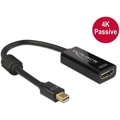 Delock 62613 adapter mini Displayport 1.2-dugós csatlakozó > HDMI-csatlakozóhüvely 4K passzív fekete