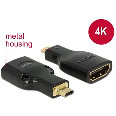 Delock 65664 High Speed HDMI Ethernettel micro-D apa > HDMI-A anya 4K adapter