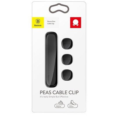 Baseus Clip Peas fekete kábelrendező