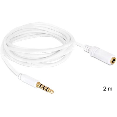 Delock 84482 sztereó Jack 3.5 mm apa / anya iPhone 4 pin 2 m audio kábel