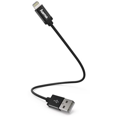 Hama 178280 20cm Lightning > USB-A fekete adatkábel