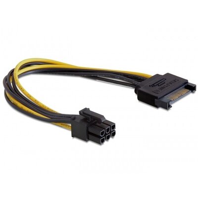 Delock 82924 SATA 15 pin > 6 pin PCI Expressz tápkábel