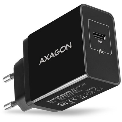 Axagon ACU-PD22 USB-C PD fekete fali töltő