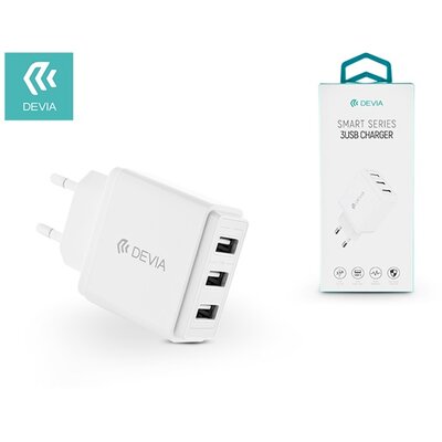 Devia ST320460 Smart 3,4A univerzális 3xUSB fehér hálózati töltő