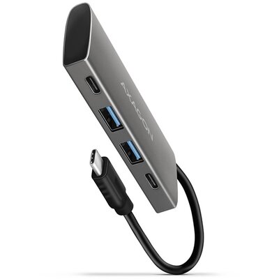 Axagon HMC-4G2 4 portos USB3.2. Gen 2 ezüstfekete HUB