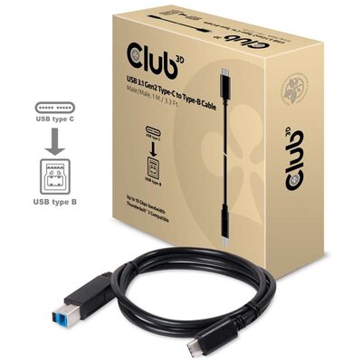 CLUB3D USB 3.1 Type C - USB 3.1 Type B 1m kábel