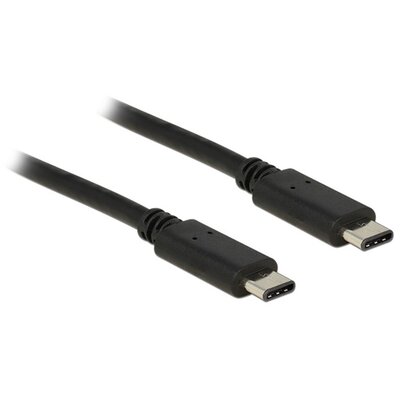 Delock 0,5m USB Type-C 2.0 apa - USB Type-C 2.0 apa fekete kábel