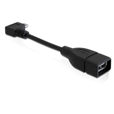Delock 11cm USB kábel, mikro-B, forgatott - USB2.0-A anya OTG