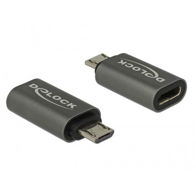 Delock 65927 USB 2.0 Micro-B apa - USB Type-C 2.0 anya antracit adapter