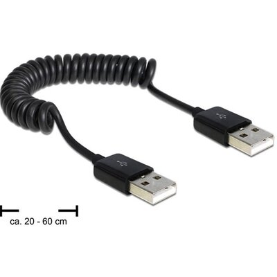 Delock 83239 USB 2.0-A apa / apa tekercselt kábel