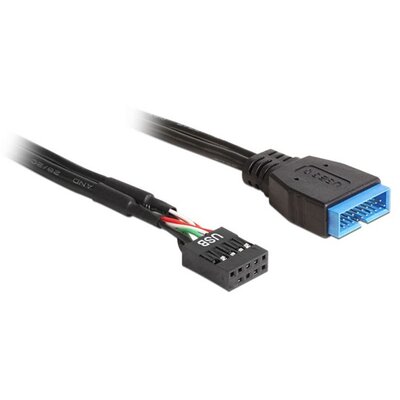 Delock 83281 USB 2.0 pin fejes anya > USB 3.0 pin fejes apa kábel