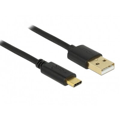 Delock 83327 USB-A 2.0 apa > USB Type-C 2.0 apa 2m fekete kábel