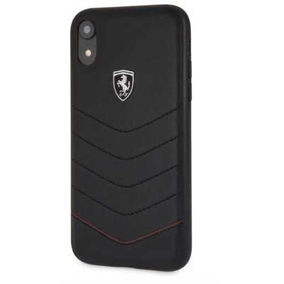 Ferrari Heritage iPhone XR fekete tűzdelt/kemény bőr tok
