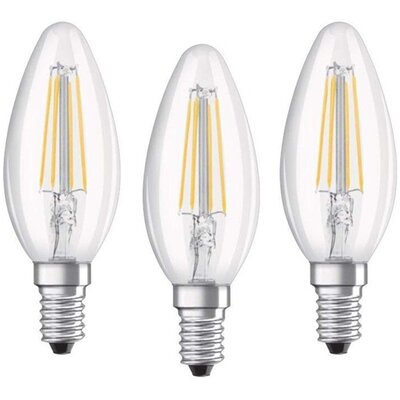 Osram Base átlátszó üveg búra/4W/470lm/4000K/E14/dobozos LED gyertya izzó 3 db