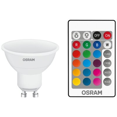 Osram Star+ RGBW/műanyag ház 4,5W/250lm/2700K/GU10 távirányítható LED PAR16 spot fényforrás