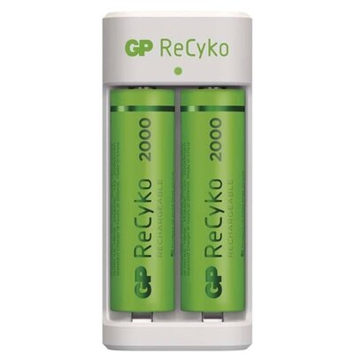 GP Eco E211 Akkutöltő + 2×AA GP ReCyko 2000