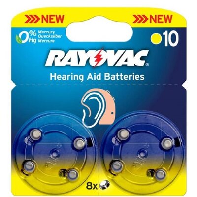 RAYOVAC 10AU-6MFAS BLI8 hallókészülék elem
