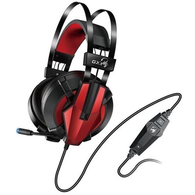 Genius HS-G710V USB fekete-piros gamer mikrofonos fejhallgató headset