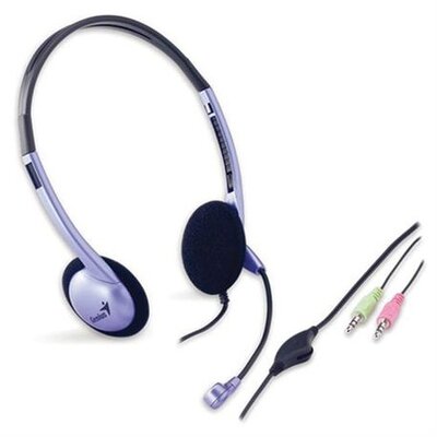 Genius HS-02B jack fekete-lila mikrofonos PC fejhallgató headset