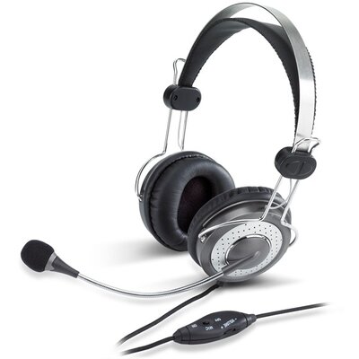 Genius HS-04SU jack ezüst mikrofonos PC fejhallgató headset