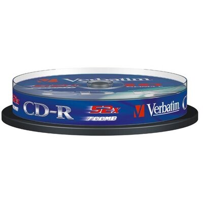 VERBATIM CDV7052B10DL CD-R DataLife cake box CD lemez 10db/csomag