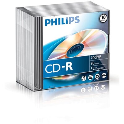Philips CD-R80 52x Slim írható CD lemez