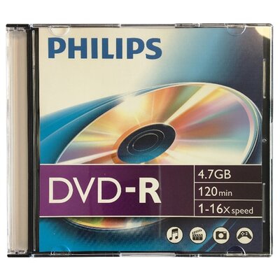 Philips DVD-R 4,7 GB 16x slim tokos DVD lemez