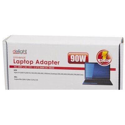 Delight Univerzális laptop/notebook töltő adapter tápkábellel