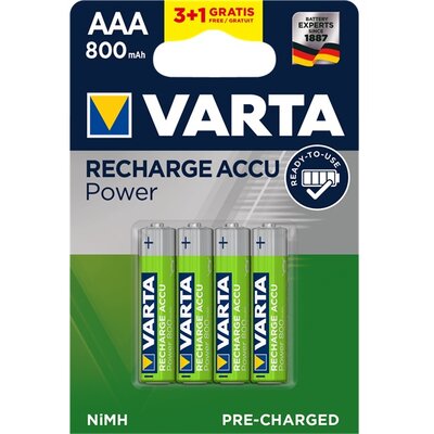 Varta 56703101494 AAA 800mAh NiMh akku 3+1 db/bliszter