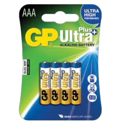 GP Ultra Plus AAA (LR03) alkáli mikro ceruza elem 4db/bliszter
