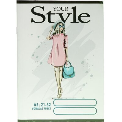 Design Style A5 vonalas 21-32 iskolai tűzött füzet