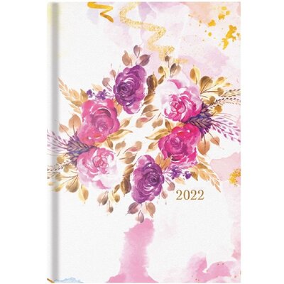 Kalendart Joy 2022-es J021 A5 napi beosztású pink roses határidőnapló