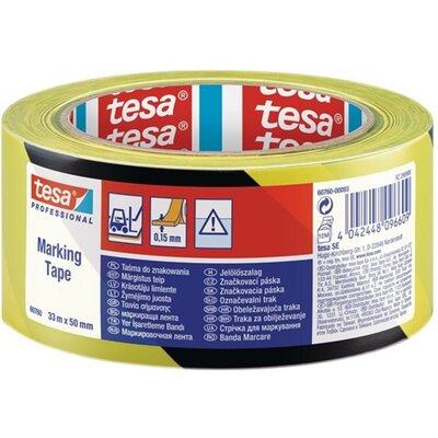 Tesa 60760-93 33mx50mm fekete/sárga jelölőszalag