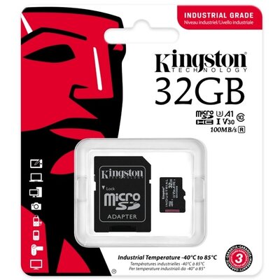 Kingston 32GB SD micro Industrial (SDHC Class 10 A1) (SDCIT2/32GB) memória kártya + olvasó