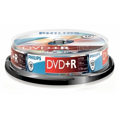 Philips DVD+R 4,7GB Cake Box 10db/csomag lemez