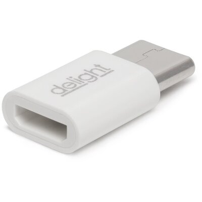 Delight 55448C MicroUSB USB Type-C fehér adapter