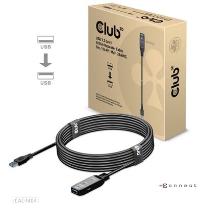 CLUB3D USB 3.2 Active Repeater 5m kábel