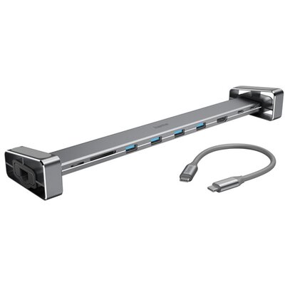 Hama 200103 ezüst USB 3.1 Type-C 9in1 HUB (USB 3.1, HDMI, LAN, USB-C, PD, SD)