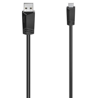 Hama FIC USB A - mini USB B 1,5m fekete adatkábel