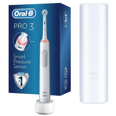 Oral-B Pro 3 3500 útitokkal fehér elektromos fogkefe